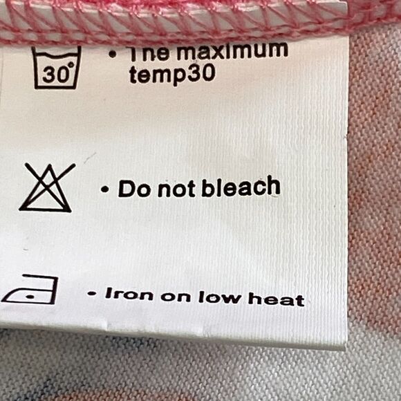 Blouse Womens Small Pink White Floral Top Long Sleeve Round Neck Curved Hemline - Picture 7 of 11